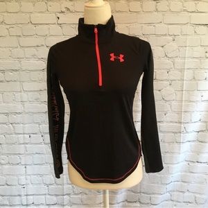 Under Armour Fitted Heat Gear Black 1/4 Zip Pullover